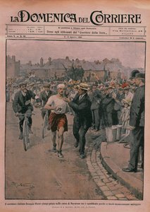 1908 का ओलंपिक, 'ला डोमेनिका डेल कोरिएरे' का फ्रंट कवर 1908 (कलर लिथो) द्वारा अचिल बेल्ट्रैम