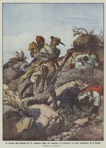 27 वीं लड़ाई का एक प्रकरण, एक अल्पाइन स्वयंसेवक जो एक अरब कैदी को आश्चर्यचकित करता है और लेता है