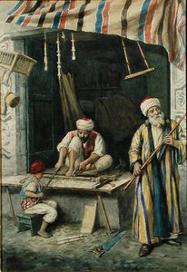 अरब बढ़ई, c.1875 (कागज पर पानी के रंग का) द्वारा अचिल बुझि