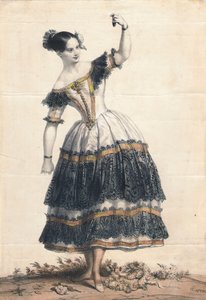 डांस द कचुचा बैले द लंग डेविल, 1836 में फ्लोरिंडा के रूप में फैनी एलस्लर द्वारा अकिल देवेरिया