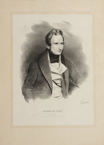 लेखक अल्फ्रेड डी विग्नी का चित्र 1797-1863, 1831। द्वारा अकिल देवेरिया