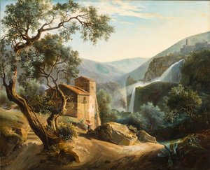 एक झरने के साथ लैंडस्केप, c.1830