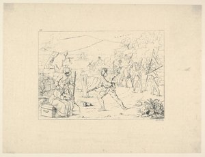 कॉन्फेडरेट वॉर एचिंग्स से गुरिल्ला बैंड का गठन, 1861-63। द्वारा एडलबर्ट जॉन वोल्क