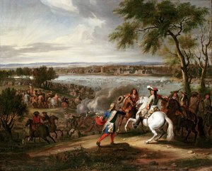 12 जून 1672 को फ्रांस के राजा लुई XIV राइन को पार करते हुए