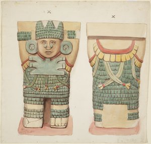 Caryatid X, आगे और पीछे के दृश्य दिखा रहा है (वाटरकलर) द्वारा एडेला ब्रेटन