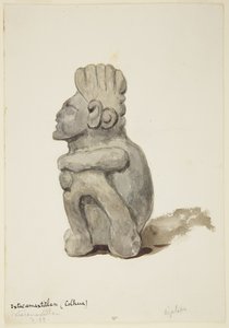 Ixtacamaxtitlan, चोलुला, पुएब्ला, मेक्सिको से चित्र क्राउचिंग फिगर (जल रंग) दिखाता है द्वारा एडेला ब्रेटन