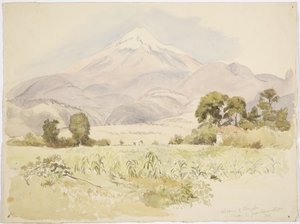 ज्वालामुखी ओरिज़ाबा, एस जुआन के पास, Coscomatepec, मेक्सिको (जल रंग) द्वारा एडेला ब्रेटन
