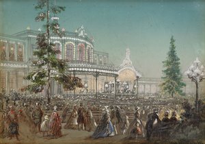 पावलोव्स्क रेलवे स्टेशन कॉन्सर्ट हॉल, 1862 में त्सार्स्को सेलो रेलमार्ग की 25 वीं वर्षगांठ का उत्सव