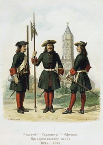1695-1700, 1901-1904 में प्रोब्राज़ेन्स्की रेजिमेंट की पोशाक वर्दी