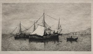 इटली के कैबोटेज तट के नाव, 1874। द्वारा एडोल्फ अप्पियन