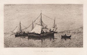 मत्स्य पालन BoatCoastal शिपिंग नाव इतालवी तट ..., 1874। द्वारा एडोल्फ अप्पियन