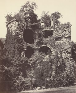 विस्फोटित टॉवर, हीडलबर्ग कैसल, सी। 1865. द्वारा आदोलपे ब्रौन