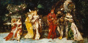 Faust और Mephisto के साथ एक डेक पर वर्ण; Fauste और Mephisto के साथ छत पर आंकड़े, c.1875-1880