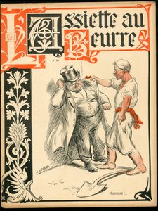 "" L'Plate au Beurre "", संख्या 21, रंगों में व्यंग्य का कवर द्वारा एडोल्फ लियोन विलेट
