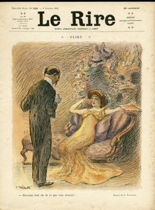 Le Rire, 09/10/09 के कवर के लिए Adolphe dit Willette (1857-1926) का चित्रण - इश्कबाज - प्यार, फैशन, आंतरिक वास्तुकला द्वारा एडोल्फ लियोन विलेट