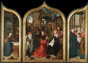 Triptych, c.1510-12 (पैनल पर तेल) द्वारा एड्रिएन इसेंब्रांड या आइसेंब्रेंट
