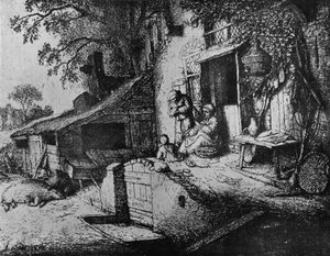 एक महिला कताई, 1652 द्वारा एड्रिएन जंज़। वैन ओस्टेड