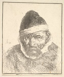 ओल्ड मैन विथ वाइट कॉलर और पॉइंटेड हैट, 1610-85। द्वारा एड्रिएन जंज़। वैन ओस्टेड
