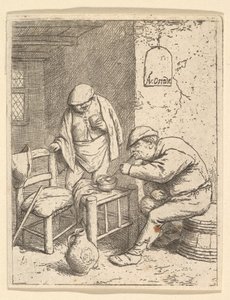 द स्मोकर एंड द ड्रिंकर, 1682। द्वारा एड्रिएन जंज़। वैन ओस्टेड
