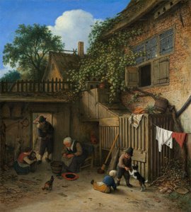 द कॉटेज डोरयार्ड, 1673।