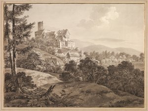 कैसल ग्नेंस्टीन का दृश्य, सी। 1795।