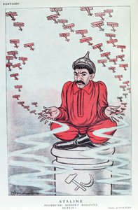 फ्रांसीसी पत्रिका &39;फैंटासियो&39; से स्टालिन का कैरिकेचर, c.1930