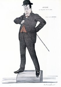 आंद्रे एंटोनी का पोर्ट्रेट (1858-1943), फ्रांसीसी निर्देशक, अभिनेता, सिद्धांतकार और थिएटर निर्देशक - ए। बैरेरे द्वारा ड्राइंग - "" फैंटासियो """, 01/06/1907। द्वारा एड्रियन बैरेरे
