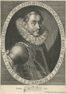 1564-1621 के संगीतकार क्रिस्टोफ़ हरंट का चित्र, ca. 1600 द्वारा एजिडियस सदेलर या सैडेलर