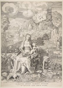 वर्जिन एंड चाइल्ड इन अ लैंडस्केप, ca. 1597। द्वारा एजिडियस सदेलर II