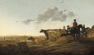 Herdsmen के साथ लैंडस्केप, c.1650-52 द्वारा ऐलबर्ट क्यूप