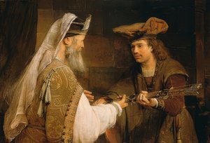 अहिमेलेक ने दाऊद को गोलियत की तलवार सौंपी। 1680s द्वारा एरंट डी गेल्डर