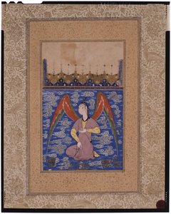माला के साथ एक हवाई पेरी, c.1500 द्वारा अफगान स्कूल