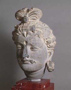 बुनेर से एक बोधिसत्व, ग्रीको-बौद्ध शैली के प्रमुख, द्वितीय शताब्दी (विद्वान) द्वारा अफगान स्कूल