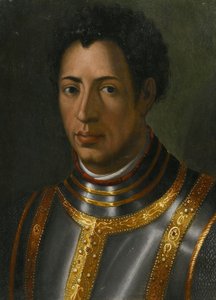 एलेसेंड्रो डी 'मेडिसि (1510-1537) (अलेक्जेंड्रे डी मेडिसिस, उर्फ द मूर) का पोर्ट्रेट - ब्रोंज़िनो, एग्नोलो (1503-1572) द्वारा। लकड़ी पर तेल, आकार: 23,2x16,7 द्वारा एग्नोलो ब्रोंज़िनो