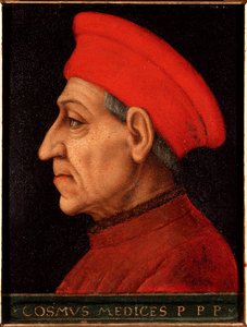 कोसिमो (कोसिमो डी मेडिसी) का पोर्ट्रेट, जिसे कोसिमो द ओल्ड मेडिसी (1389-1464) के नाम से जाना जाता है, एलोरी एंजेलो डि कोसिमो डिट ब्रोंज़िनो (1503-1572) पैलेस मेडिसी-रिकार्डी (मेडिसी रिक्कार्डी) फ्लोरेंस द्वारा पेंटिंग द्वारा एग्नोलो ब्रोंज़िनो