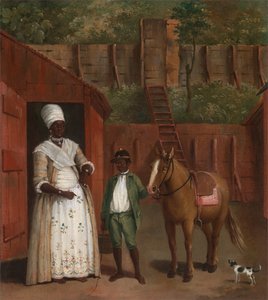 एक माँ अपने बेटे और एक टट्टू के साथ, ca. 1775.