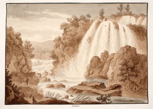 टिवोली में कास्केड, 1833 (ब्राउन वॉश के साथ नक़्क़ाशी) द्वारा एगोस्टिनो टोफ़ानेलि