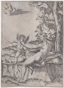 वीनस और इरोस, सीए। 1514-36। द्वारा एगोस्टिनो वेनेज़ियानो
