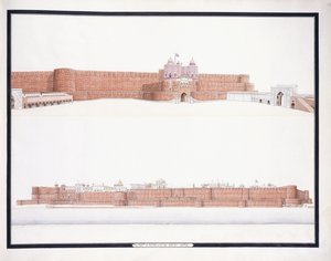 आगरा का किला, दिल्ली गेट के साथ, सी। 1815