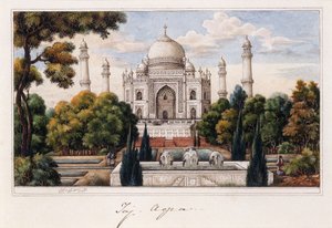 गार्डन से ताजमहल, c.1840 (कलम और ग्रे स्याही, w - c, सफेद रंग के स्पर्श के साथ ऊँचा)