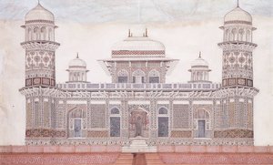 इतमाद-उद-दौला का मकबरा, c.1815 (संलग्न, कलम और काली स्याही, w - c, ऊँचा स्पर्श ओ के साथ)