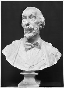 अगस्टे वेकेरी की बस्ट (1819-95) (प्लास्टर) (bw फोटो) द्वारा Aime Jules Dalou
