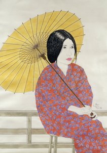 छाता, 1996 (स्याही, wc, gouache और कागज पर लकड़ी का कोयला) द्वारा एलन ब्रेन