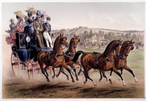 मेल कोच, रेस की वापसी अल्बर्ट एडम द्वारा प्रिंट (1833-?) 19वीं सदी के पेरिस, मुसी कार्नावलेट
