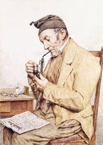 पाइप के साथ दादा, 1903 द्वारा अल्बर्ट एंकर