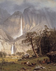 चो-लुक, योसेमाइट फॉल, 1864 द्वारा अल्बर्ट बिएरस्टाड