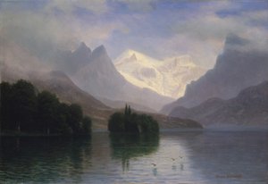 माउंटेन सीन, 1880-90। द्वारा अल्बर्ट बिएरस्टाड