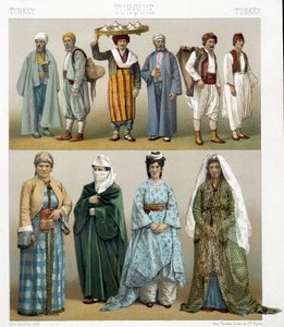 19वीं सदी की तुर्की वेशभूषा। रैसिनेट द्वारा "ले कॉस्ट्यूम हिस्टोरिक" में चित्रण