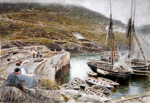 Boscastle (कागज पर वॉटरकलर और बॉडीकलर) द्वारा अल्बर्ट गुडविन
