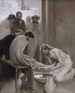 यीशु ने अपने शिष्यों के पैरों को धोया, 1898 (कागज पर तेल और घी)
